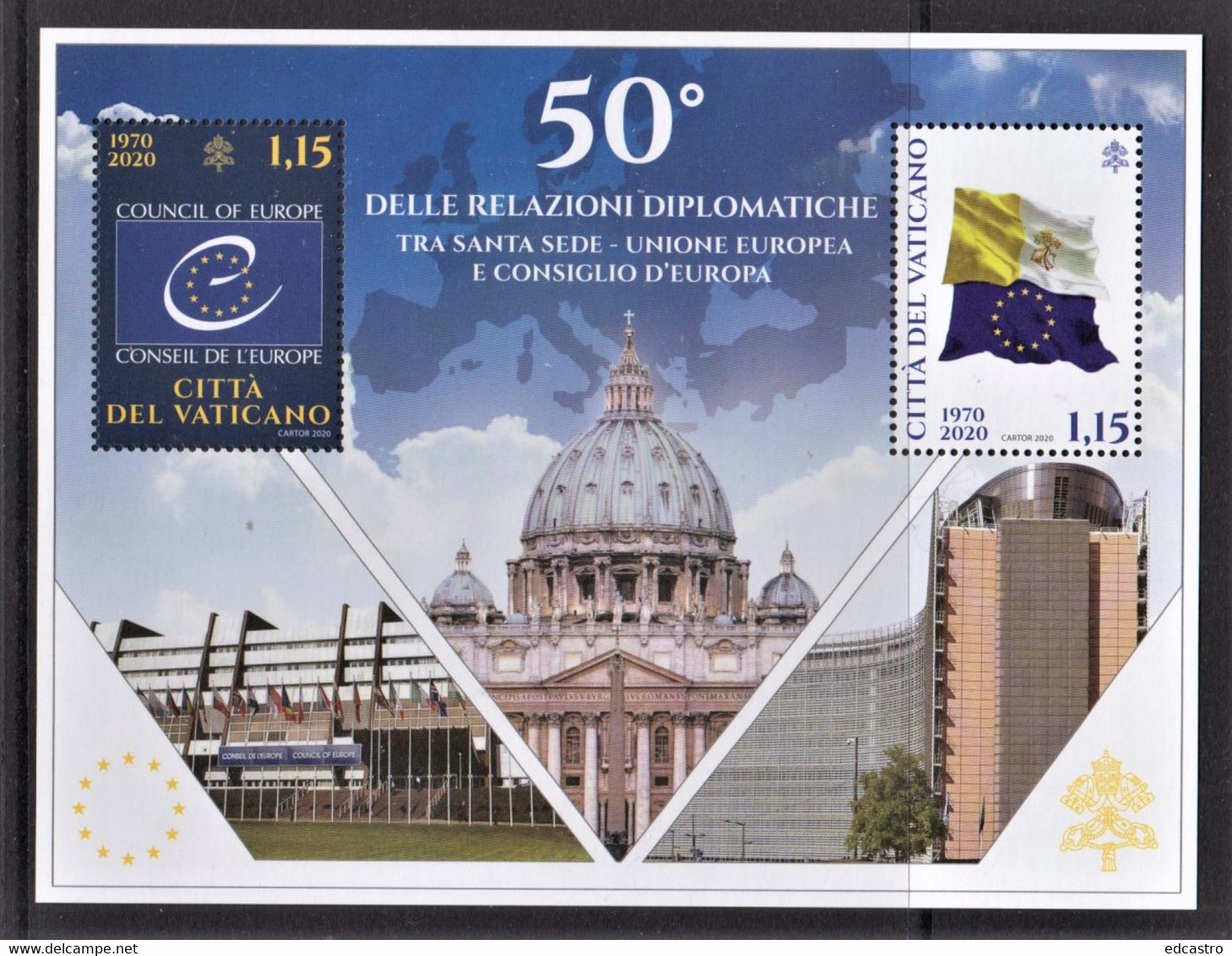 20.- VATICAN CITY 2020 DIPLOMATIC RALATIONSHIP VATICAN CITY WITH EU A EUROPA COUNCIL - Ungebraucht