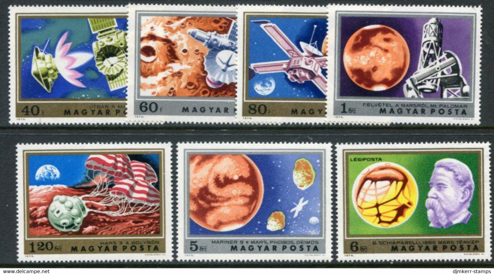 HUNGARY 1974 Mars Exploration MNH / **.  Michel 2931-37 - Nuovi