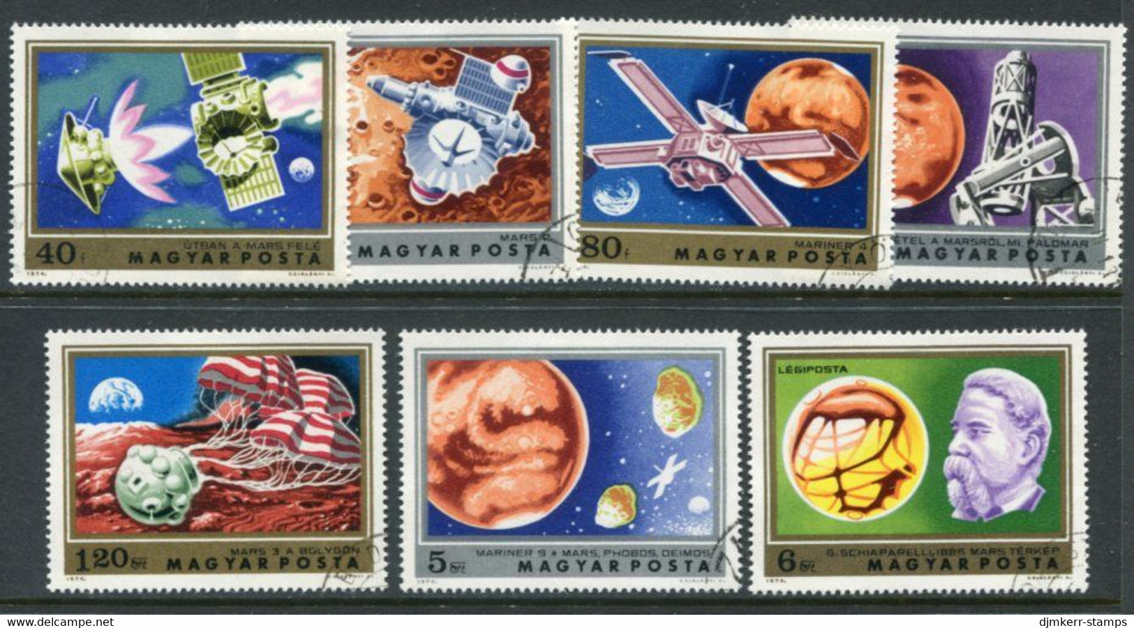 HUNGARY 1974 Mars Exploration Used.  Michel 2931-37 - Used Stamps