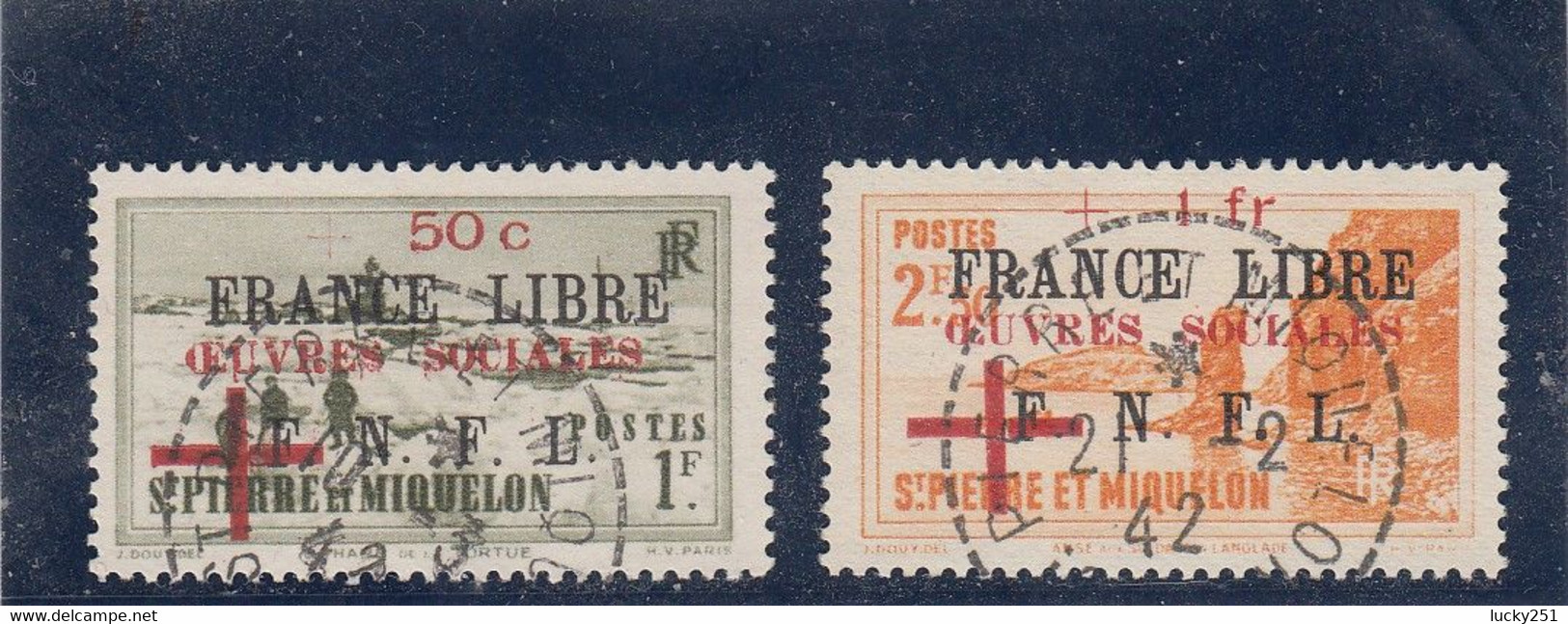 St Pierre & Miquelon - 1942 - 310/11 -  Obl. - Timbres De 1941 Surchargés Oeuvres Sociales - Used Stamps