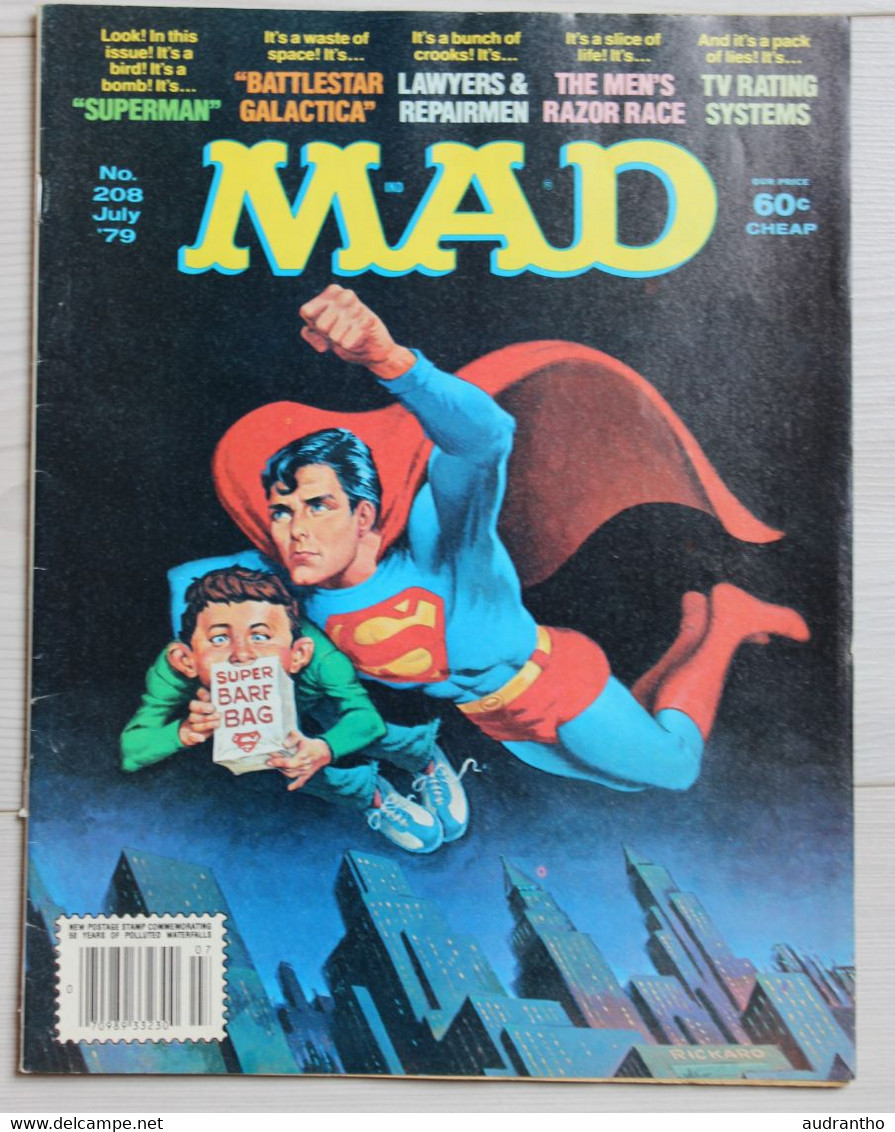 Ancien Magazine Bd MAD N°208 Juillet 1979 Superman The Men's Razor Race  En Anglais - Andere Uitgevers