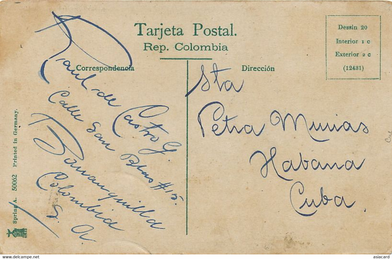 Bogota 20 De Julio De 1910 Desfile De Senoras Hacia La Estatua De Narino  Used Baranquilla To Cuba - Colombie