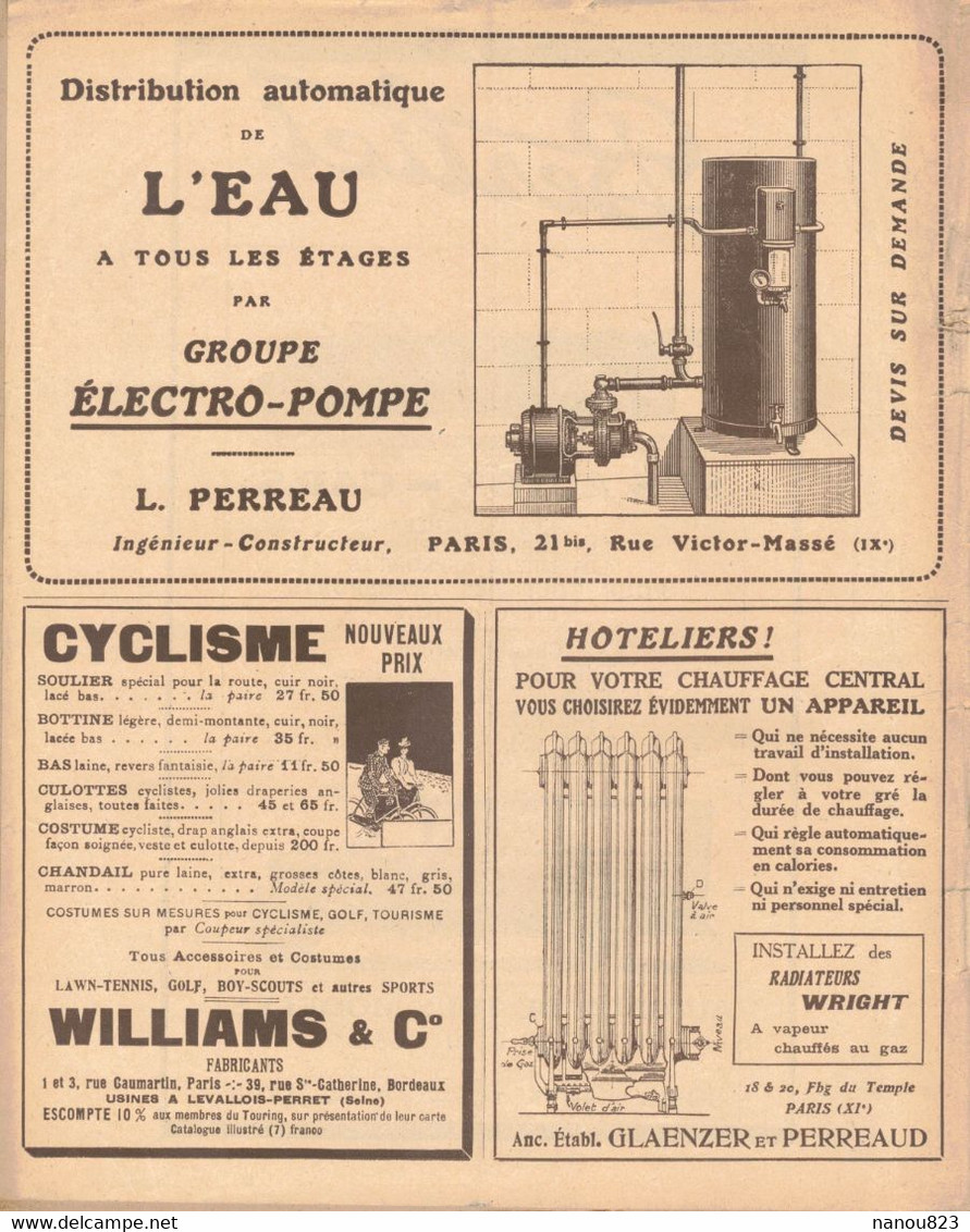 LA REVUE DU TOURING CLUB DE FRANCE 331 1922 MOUSTIERS MENNETOU ACORTA ANTIOCHE TEL KALAT LAUTARET RIBEAUVILLE LES BAUX - 1901-1940