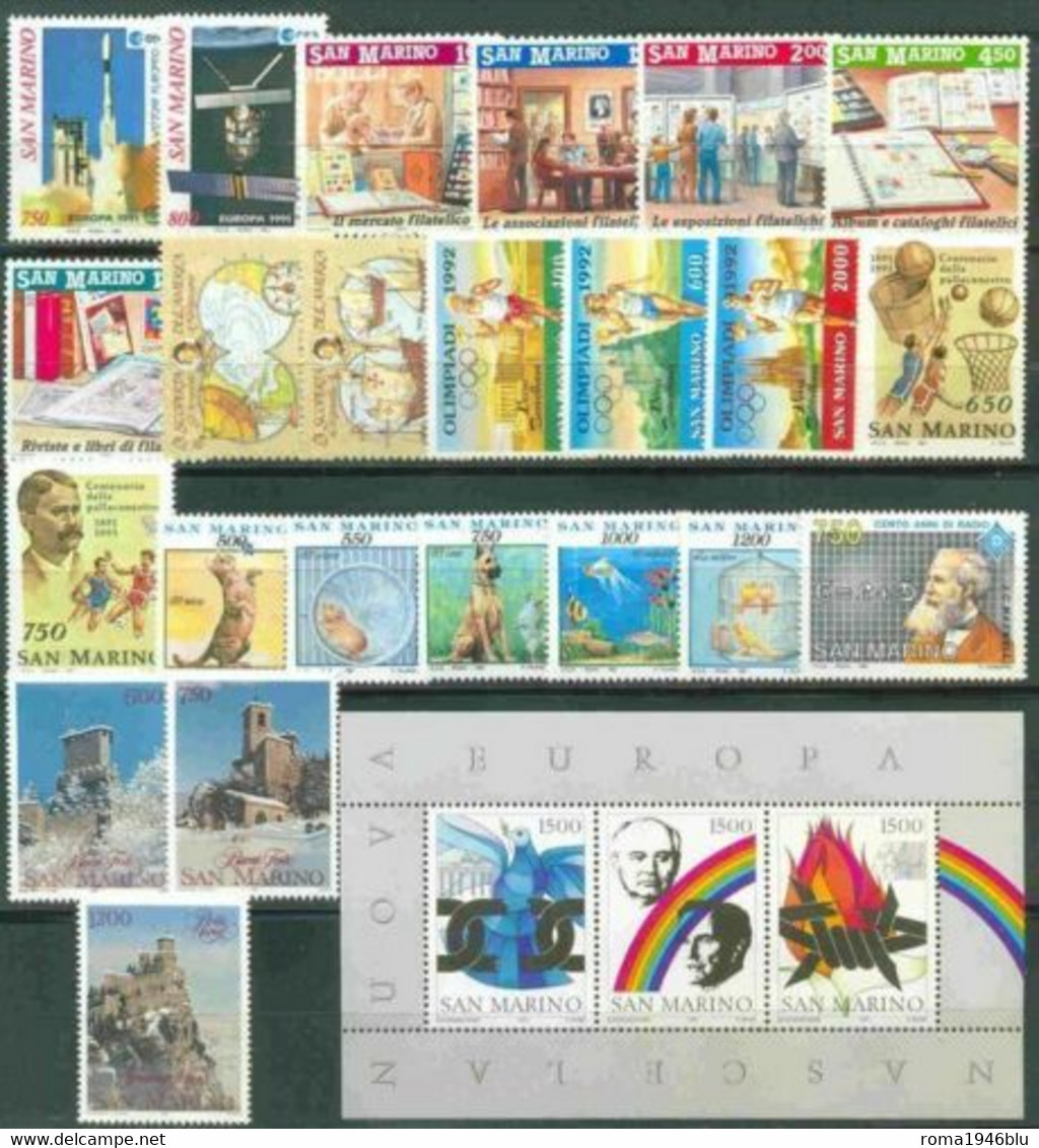 SAN MARINO 1991 ANNATA COMPLETA ** MNH - Années Complètes