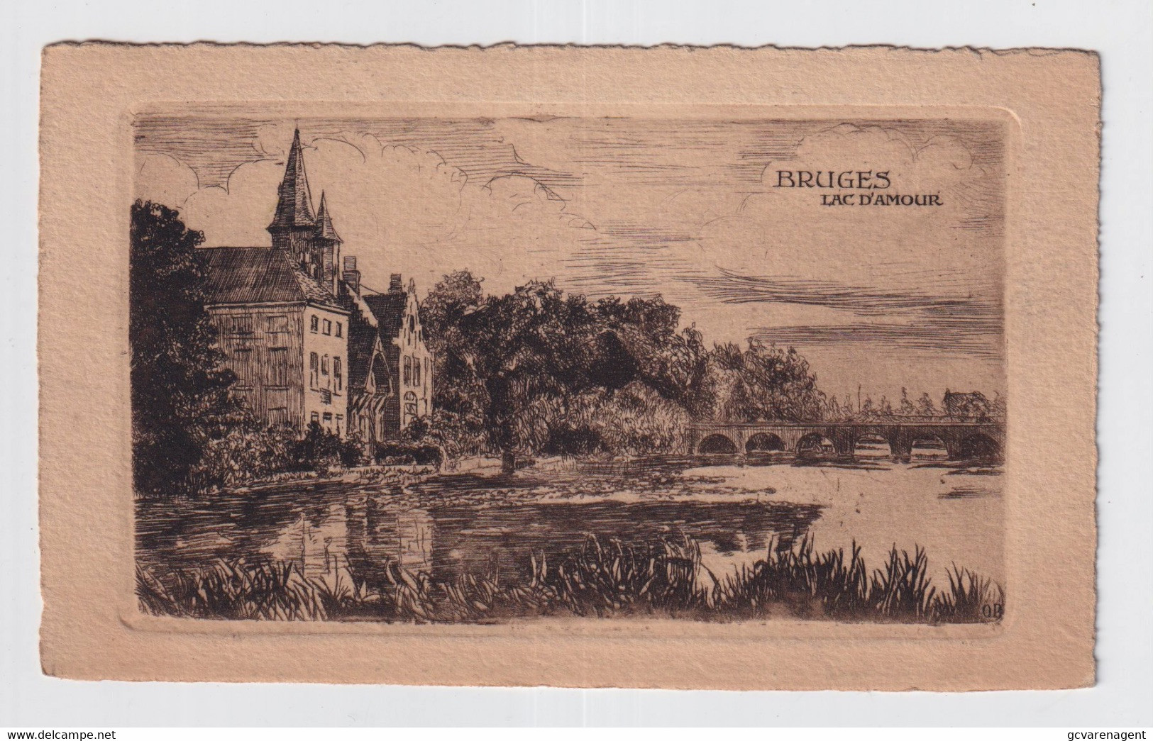 BRUGGE   GRAVURE POSTKAART  LAC D'AMOUR - Brugge