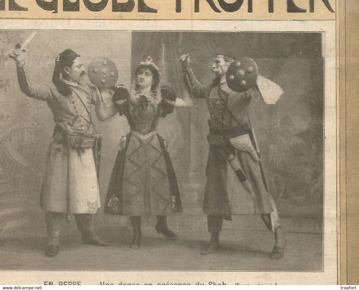 JX / Revue Le GLOBE TROTTER 1902 Cover Persian Shah Dance  PERSE Danse Avec Le SHAH 1902 - Other & Unclassified