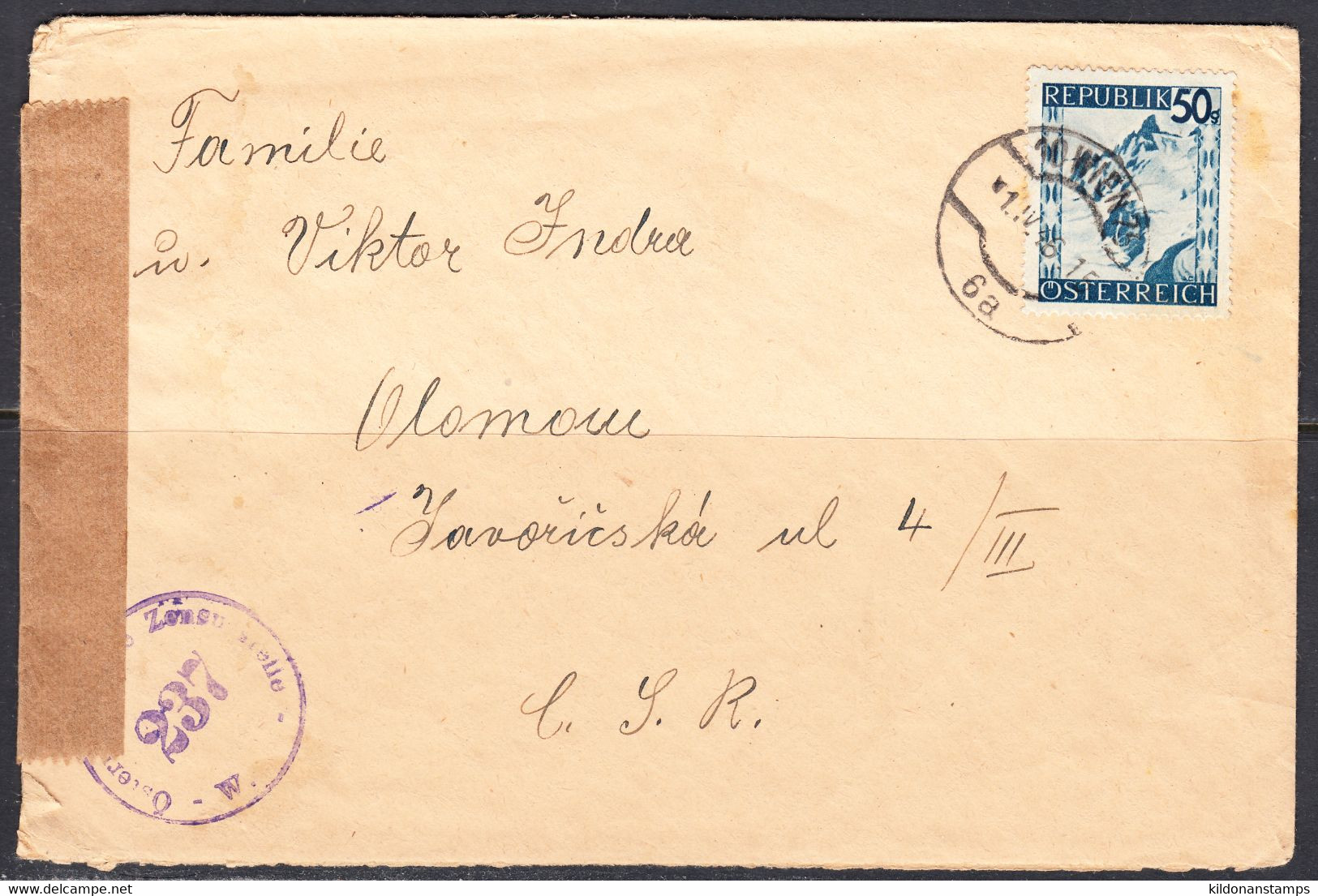 Austria Cover, Censor, Postmark Apr 1, 1946 - Briefe U. Dokumente