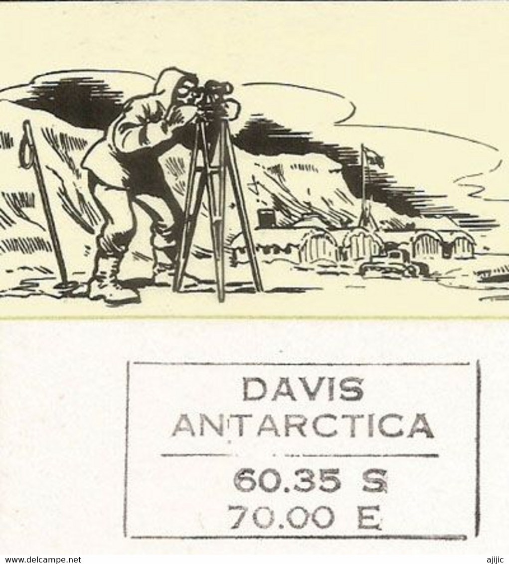 Sir Sidney Nolan Antarctica Paintings 1964, On Official Presentation Sheet With Base Davis Antarctica Stamp ** MNH ** - Polar Exploradores Y Celebridades