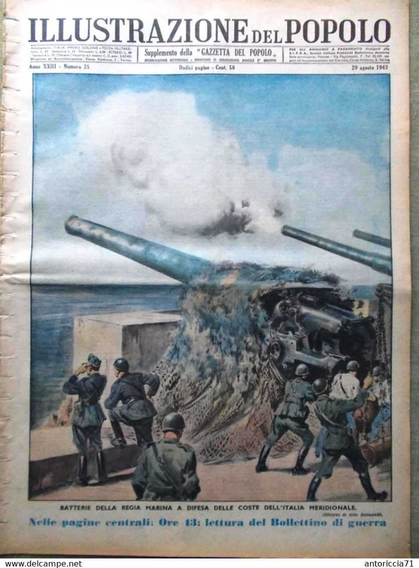 Illustrazione Del Popolo 29 Agosto 1943 WW2 Prestigiatori Televisione Carattere - Guerra 1939-45