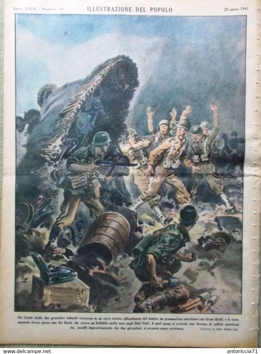 Illustrazione Del Popolo 29 Agosto 1943 WW2 Prestigiatori Televisione Carattere - Guerra 1939-45