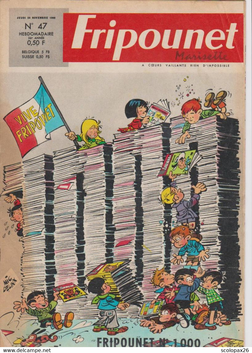 Fripounet Marisette N° 47 Du 24 Novembre 1966 N°1000 - Fripounet