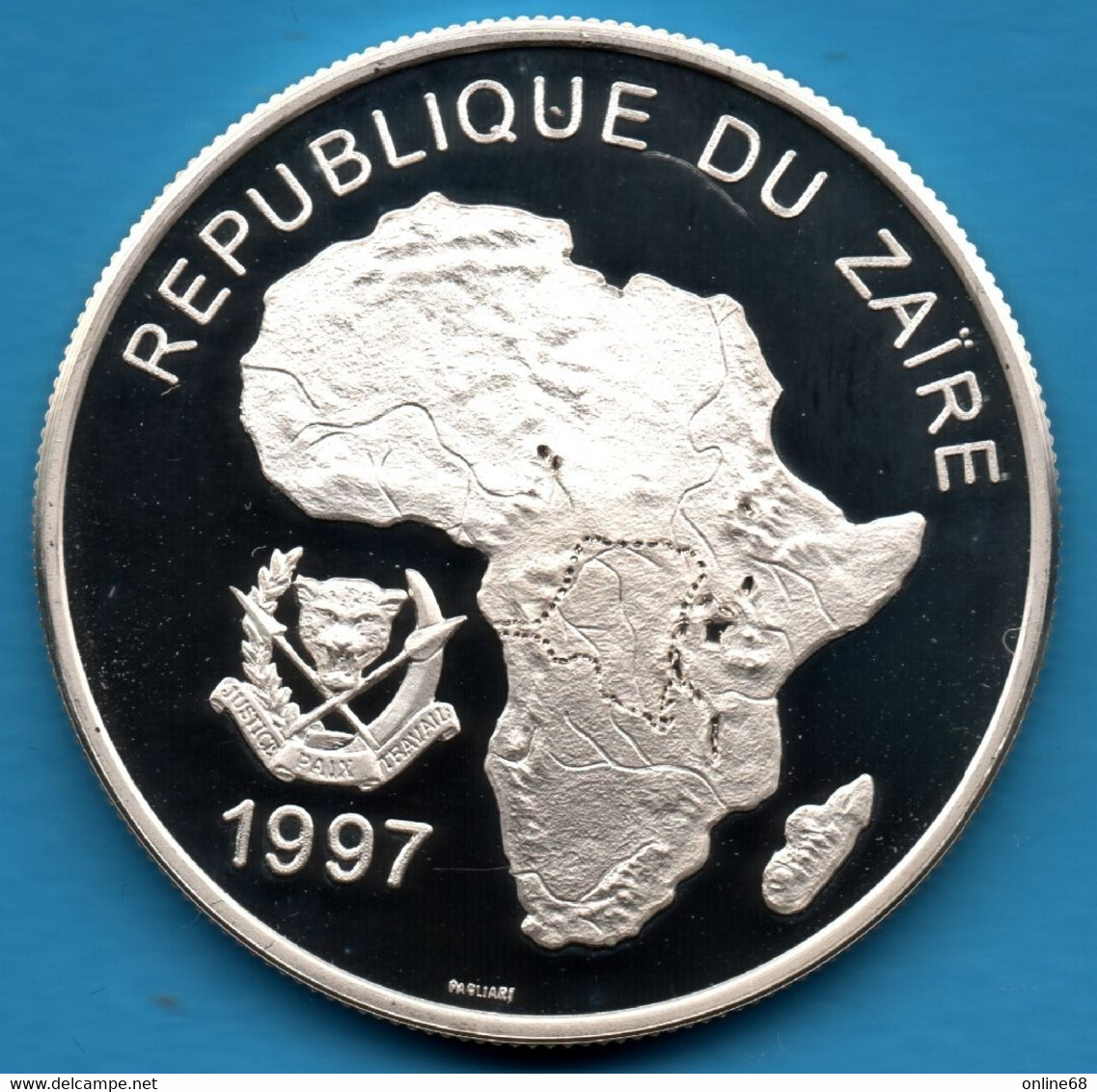 ZAIRE 1000 NOUVEAUX ZAIRES 1997 KM# 24 Argent 925‰ SILVER PROOF HISTORY OF SEAFARING - Zaire (1971-97)