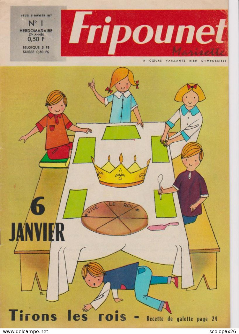 Fripounet Marisette N° 1 Du 5 Janvier 1967 Chamrousse Olympique Chambretaud Vendée Roubaix Nord - Fripounet