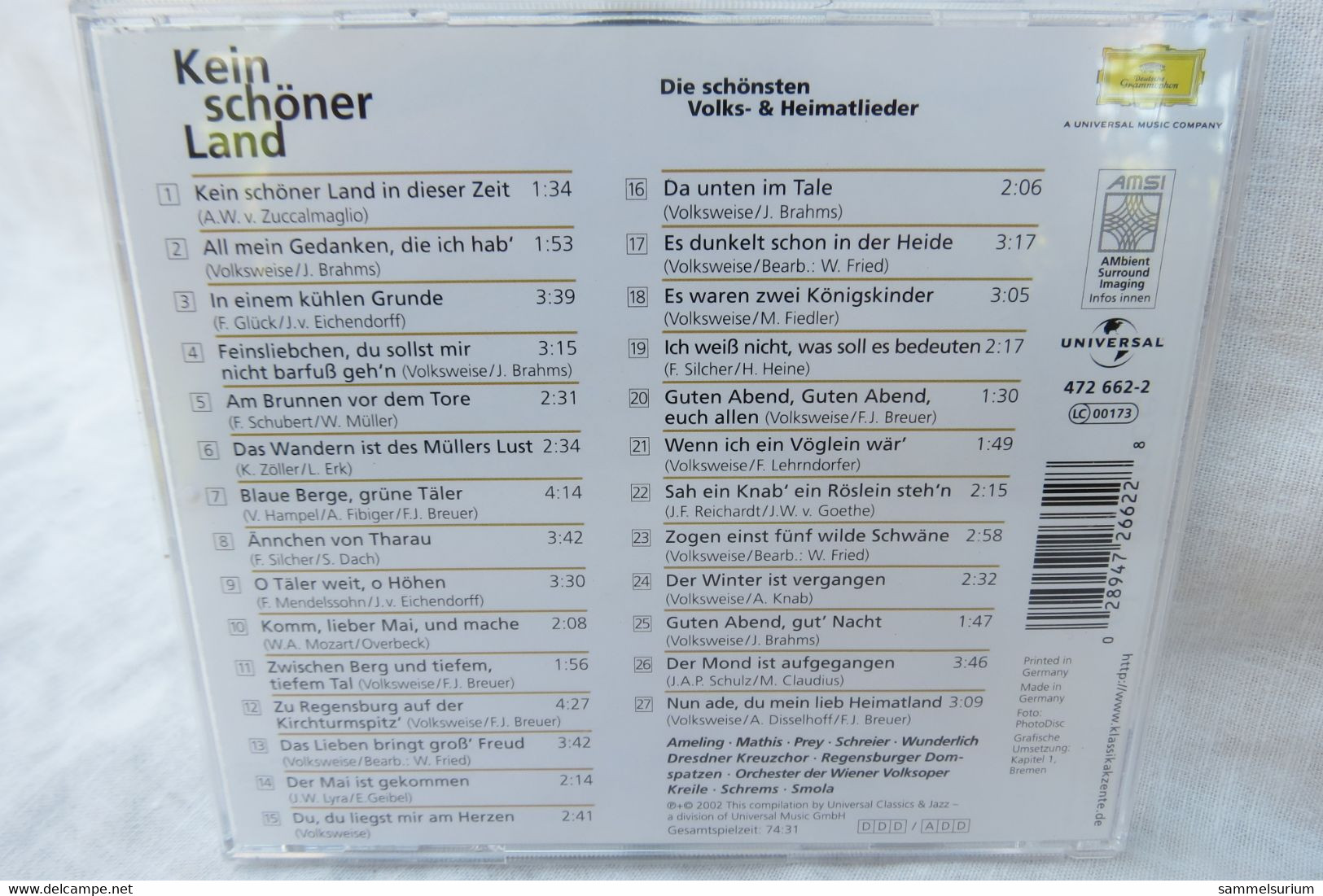CD "Kein Schöner Land" Die Schönsten Volks- & Heimatlieder - Autres - Musique Allemande