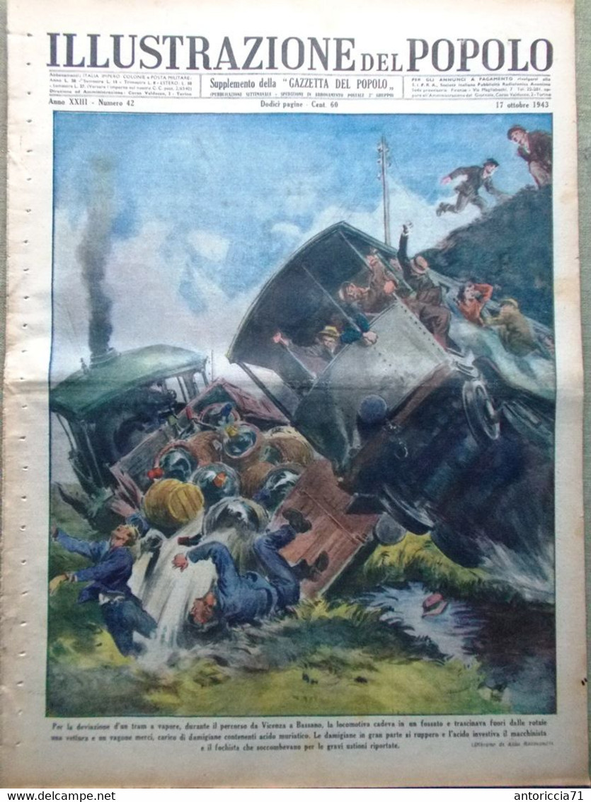 Illustrazione Del Popolo 17 Ottobre 1943 WW2 Fantasmi Cannero Belmonte Aleardi - Guerra 1939-45