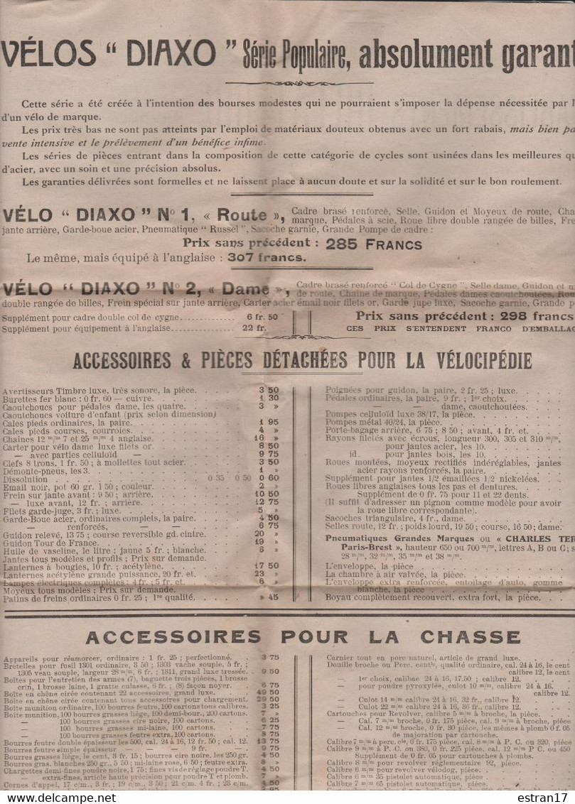 23 BOURGANEUF ETABLISSEMENTS RIFFATERRE CYCLES & ARMES - 1900 – 1949