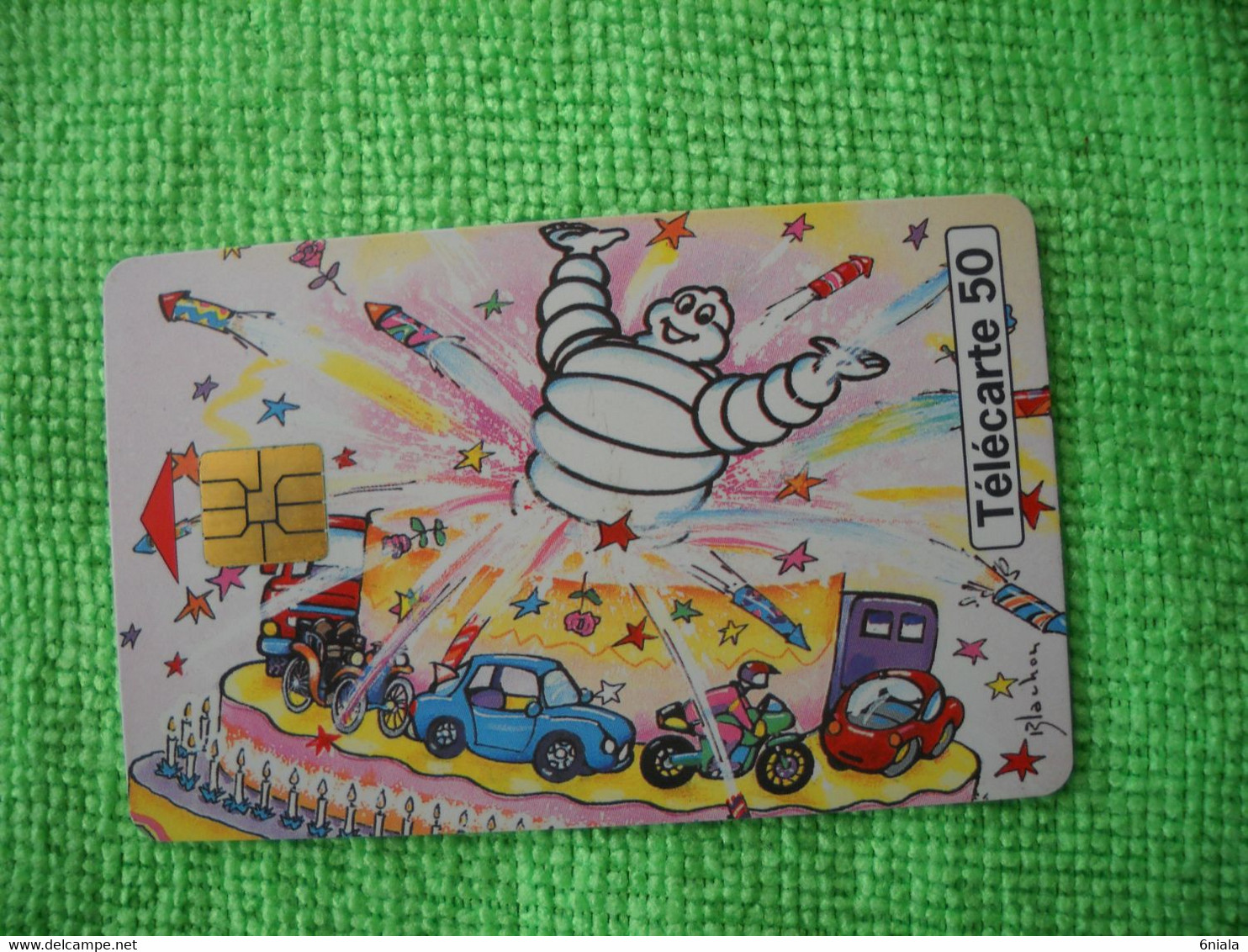 7203 Télécarte Collection BIBENDUM MICHELIN 100 Ans Gâteau Bougies Auto Moto  50 U  ( Recto Verso)  Carte Téléphonique - Personajes