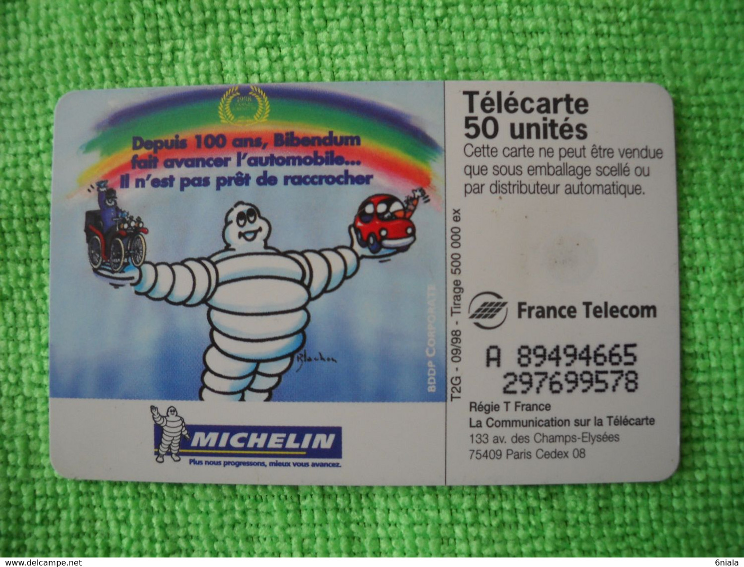 7203 Télécarte Collection BIBENDUM MICHELIN 100 Ans Gâteau Bougies Auto Moto  50 U  ( Recto Verso)  Carte Téléphonique - Personajes