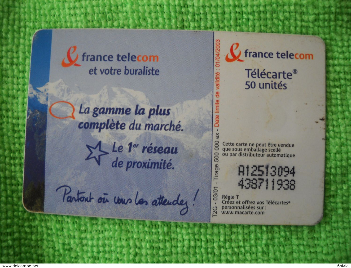 7205 Télécarte Collection France Télécom Et Votre Buraliste   Montagne  50 U  ( Recto Verso)  Carte Téléphonique - Opérateurs Télécom