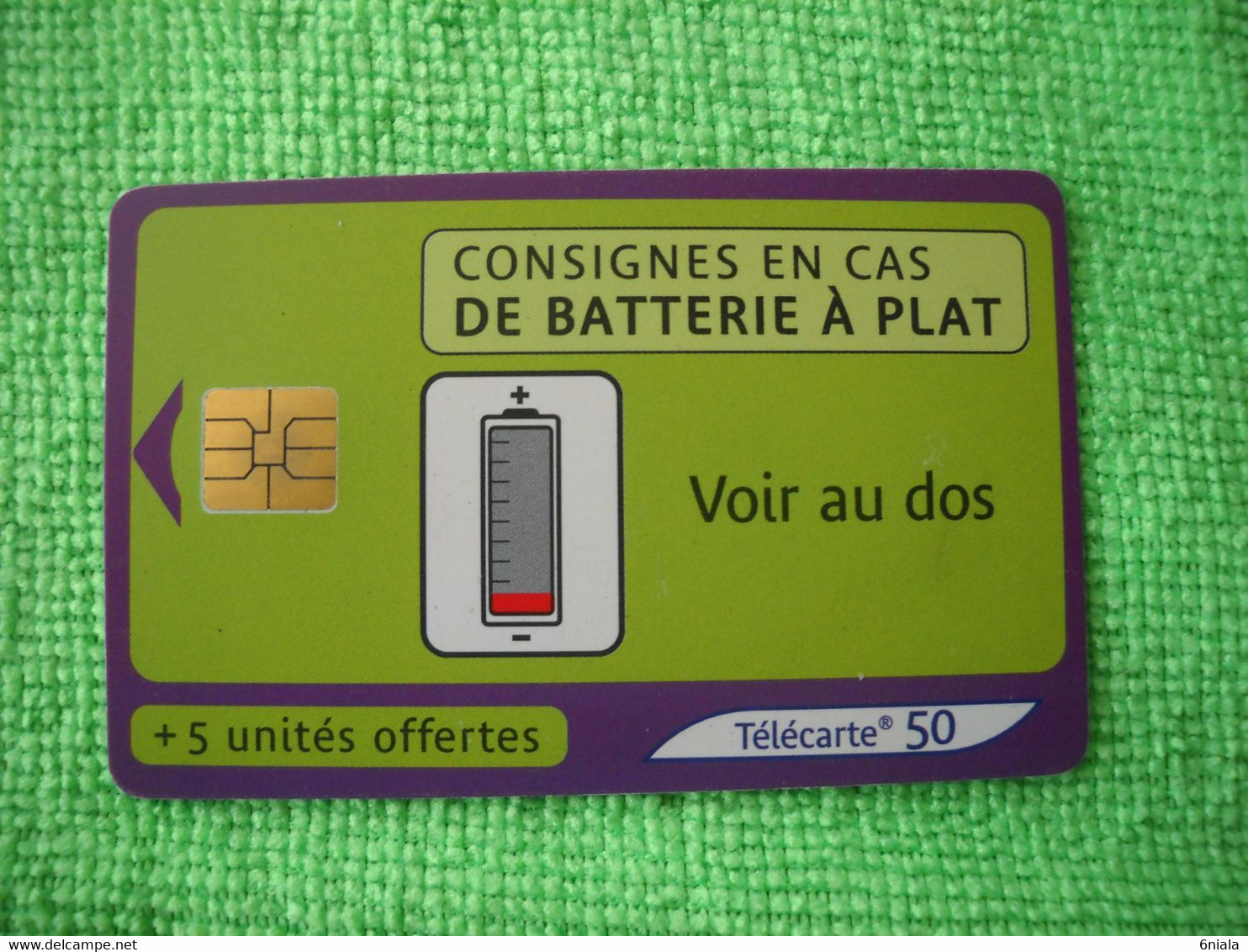 7206 Télécarte Collection BATTERIE à Plat   50 U Plus 5 U  ( Recto Verso)  Carte Téléphonique - 2001