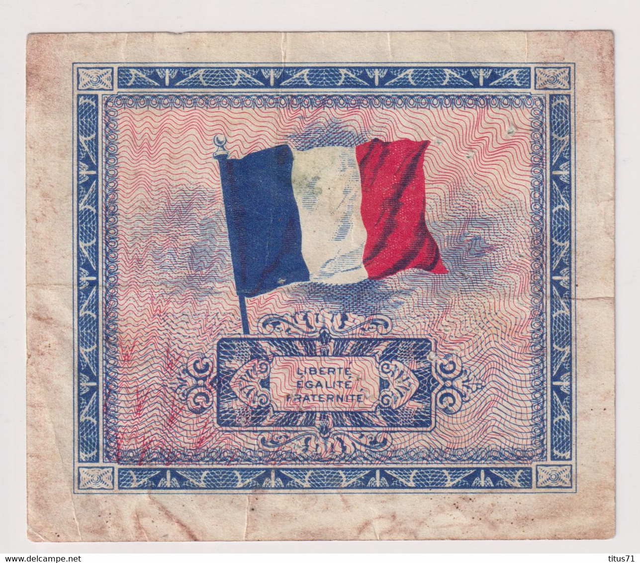 Billet 2 Francs Drapeau 1944 Sans Série - 1944 Vlag/Frankrijk
