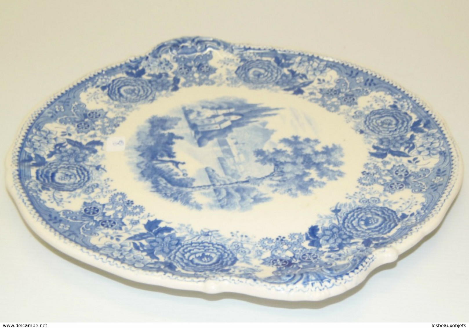 PLAT A GATEAU CERAMIQUE VILLEROY & BOCH V& B BURGENLAND BLEU/BLANC table N°8 COLLECTION DECO VITRINE ART DE LA TABLE