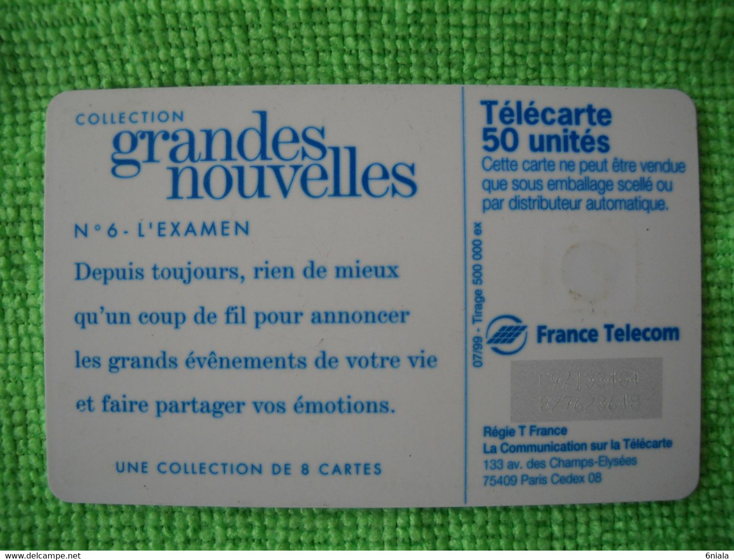 7211 Télécarte Collection GRANDES NOUVELLES N°6   L EXAMEN    50 U  ( Recto Verso)  Carte Téléphonique - 2000