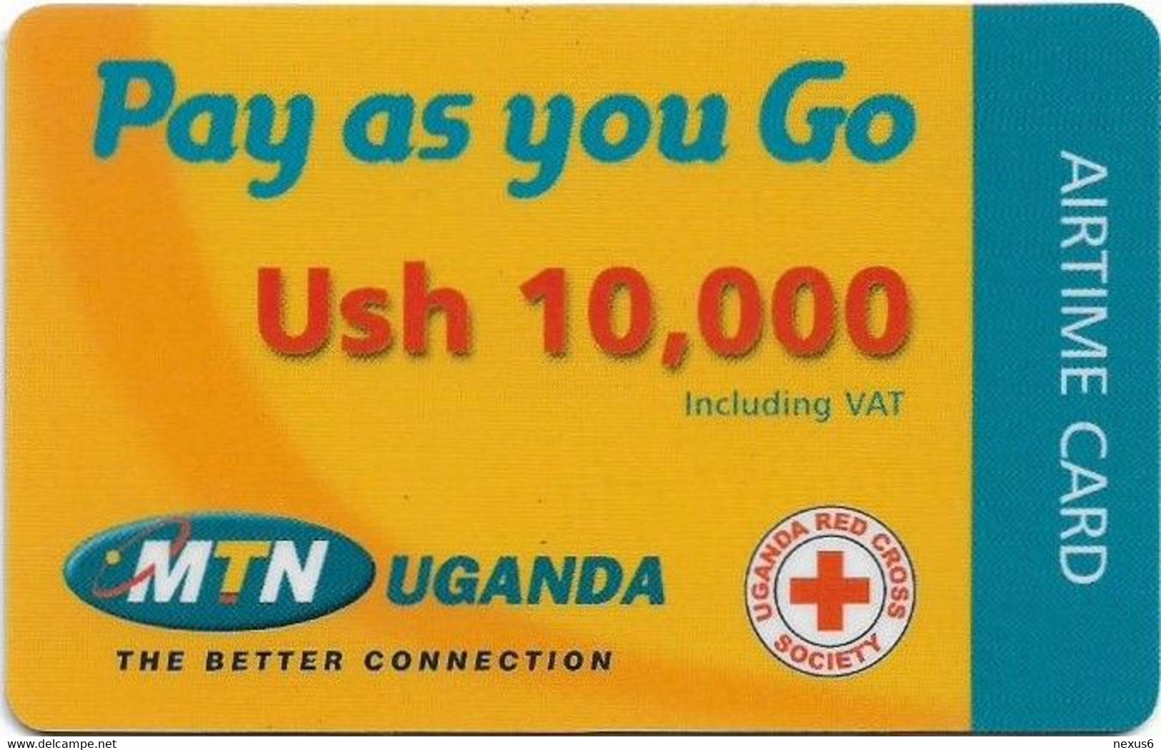 Uganda - MTN - Pay As You Go, Hard Plastic Card, GSM Refill 10.000USHS, Used - Uganda