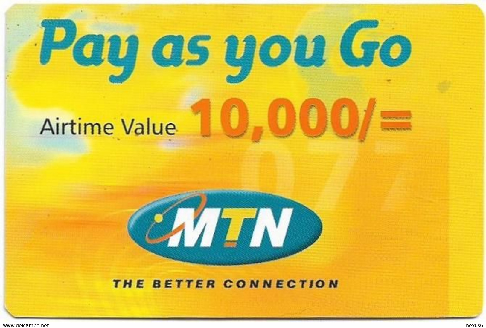 Uganda - MTN - Pay As You Go, Paper Card, GSM Refill 10.000USHS, Used - Oeganda