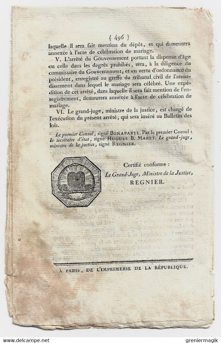 Bulletin des Lois n°285 Germinal an XI 1803 Foires du Léman (Haute-Savoie - Suisse)/Navigation intérieure de la France