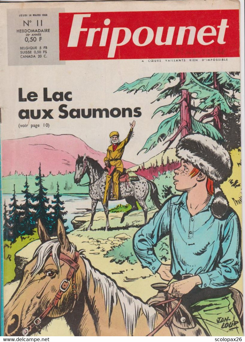 Fripounet Marisette N° 11 Du 14 Mars 1968 Lac Aux Saumons Bobigny Saint Quentin Satoko Belle Et Sébastien Pic Epeiche - Fripounet