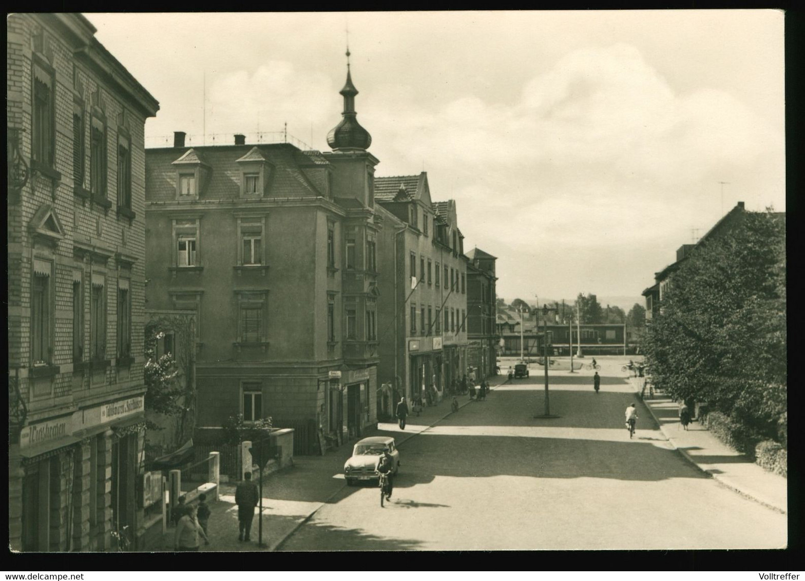 DDR AK 1961 Coswig Bahnhofstraße Mit HO Tabakwaren HO Wurstwaren Oldtimer - Coswig