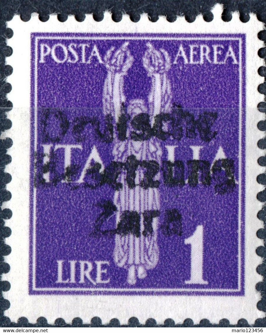 ZARA, OCCUPAZIONE TEDESCA, POSTA AEREA, AIRMAIL, 1943, 1,00 £, FRANCOBOLLO USATO Mi:DE-ZA 27, Yt:YU-ZA PA5 - Deutsche Bes.: Zara