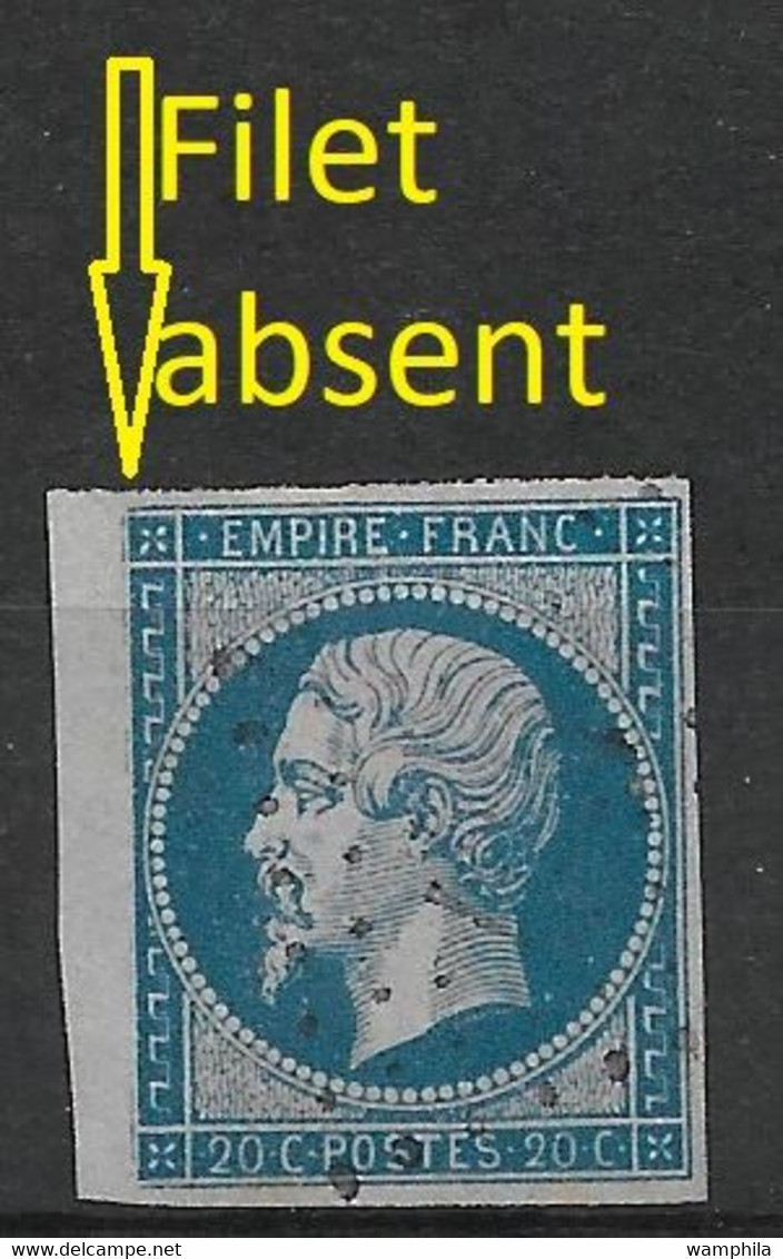 France N°14A Variété Filet Absent. - 1853-1860 Napoléon III