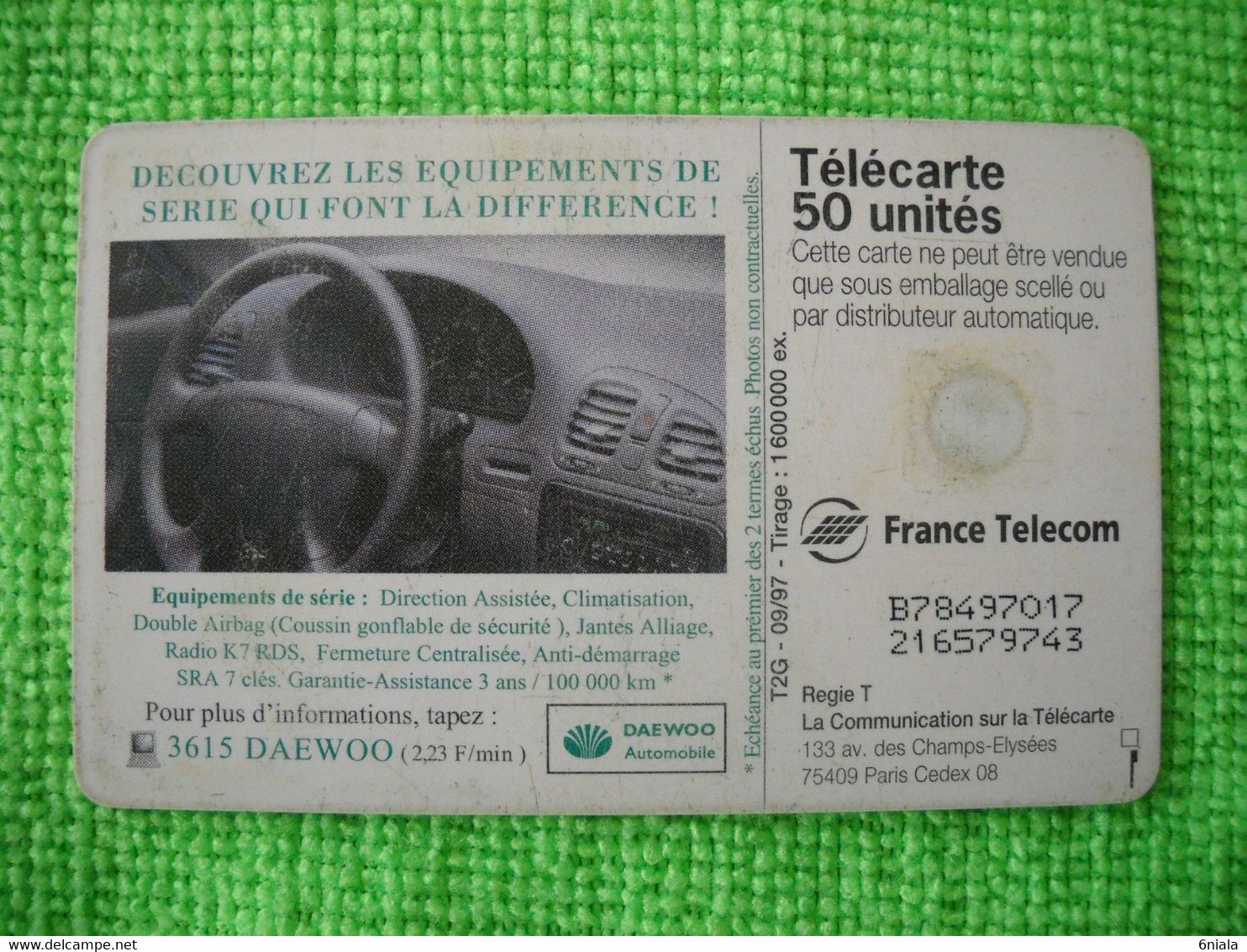 7224 Télécarte Collection DAEWOO NUBIRA Break Voiture  50 U ( Recto Verso)  Carte Téléphonique - Automobili