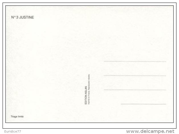 Aslan - Carte Postale érotique - Sexy Nude Nº 3 Justine, Limited Edition - Size: 15x10 Cm. Aprox. - Aslan