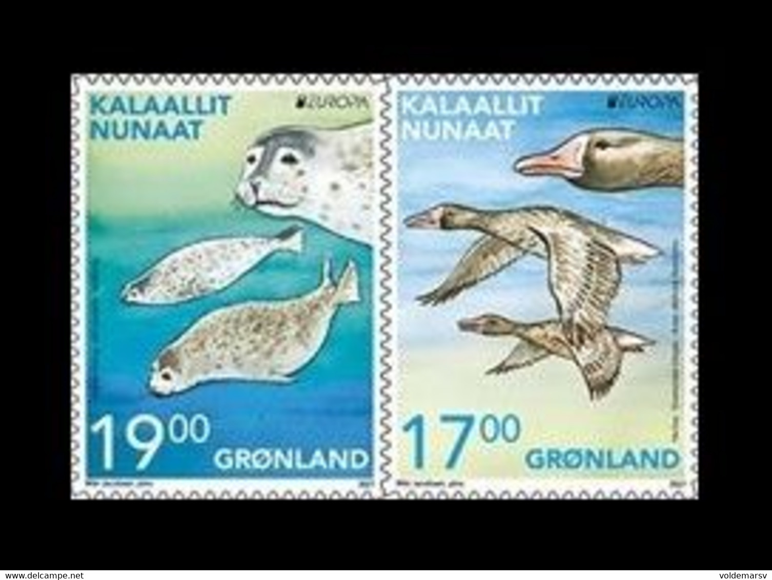 Greenland 2021 Mih. 886/87 Europa. Fauna. National Endangered Wildlife. Geese And Seals (self-adhesive) MNH ** - Nuevos