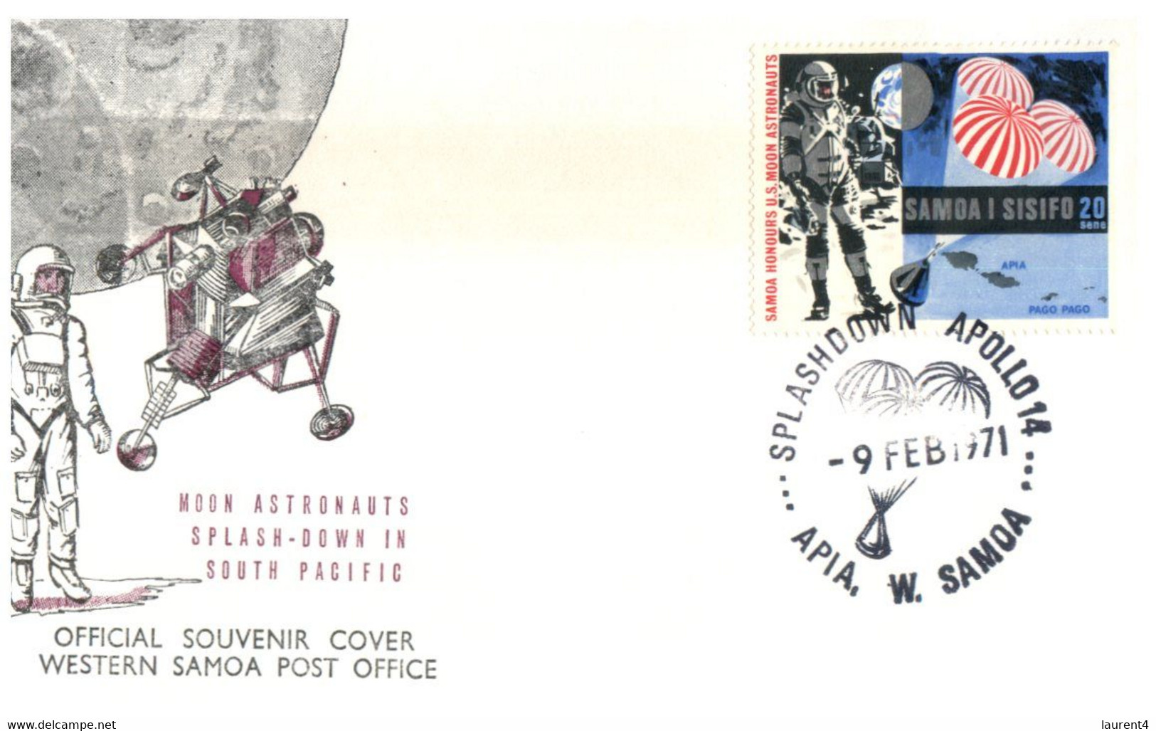 (SS 7) FDC - Apollo 13 - Spash Down - Samoa I Sisifo - 2 Covers - Oceania