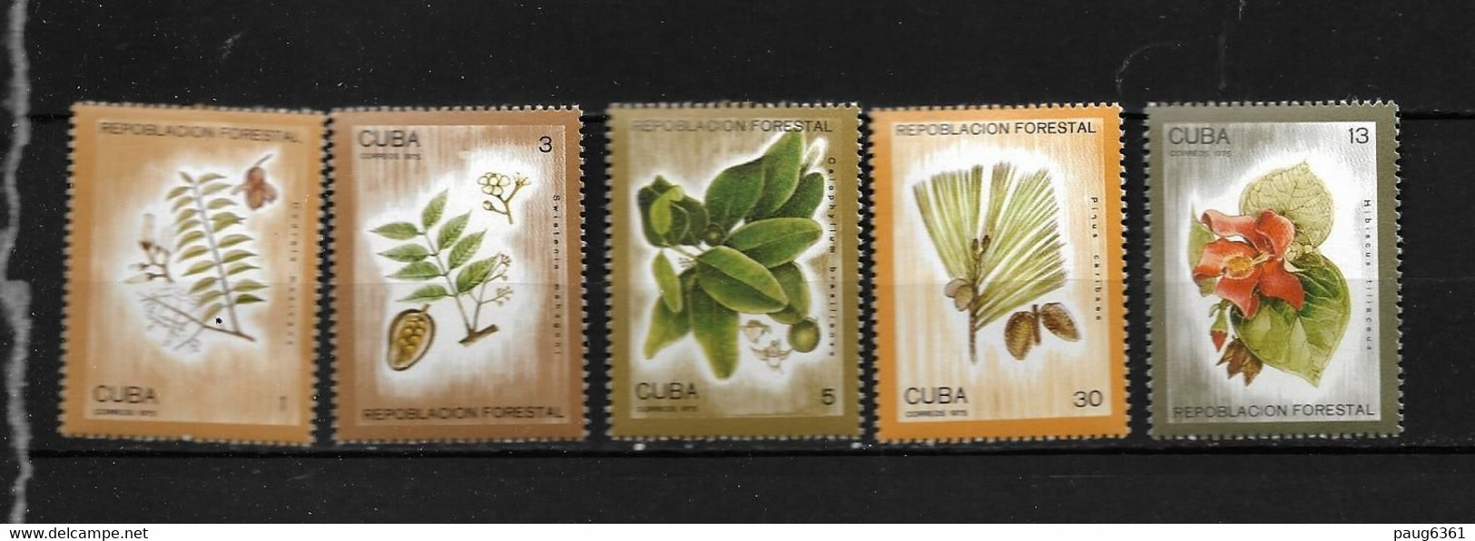 CUBA 1975 ARBRES  YVERT N°1861/65  NEUF MNH** - Bäume