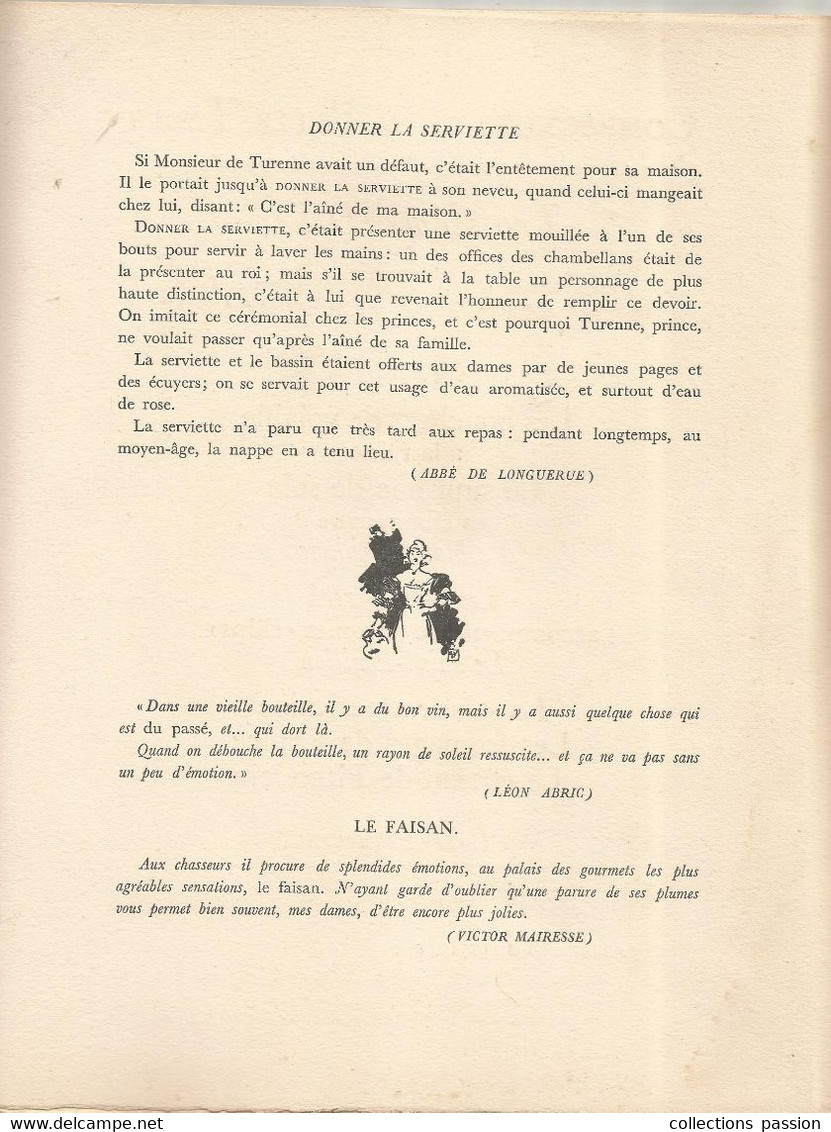 JC, Menu, Compagnons De La Belle Table , Illustration Jean Gabriel Domergue , Troisième Diner , 1947 , Frais Fr 10e Rar - Menus