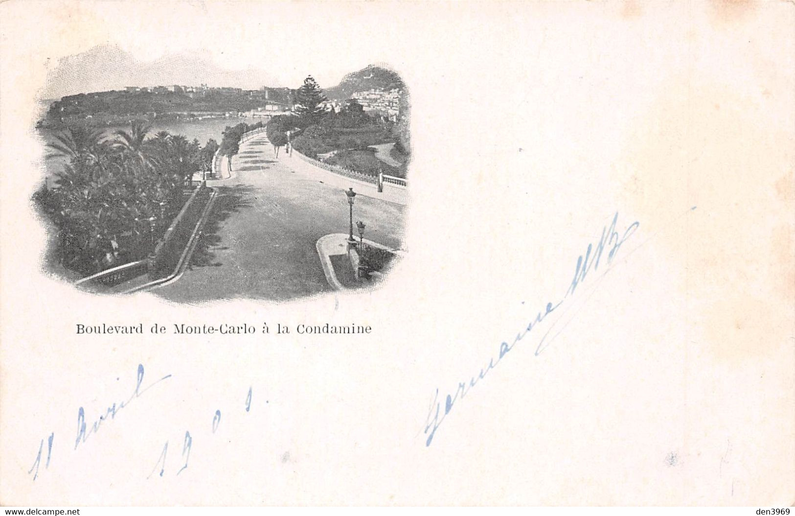 Boulevard De MONTE-CARLO à La Condamine - Précurseur, Carte-Nuage Voyagé 1901 - La Condamine