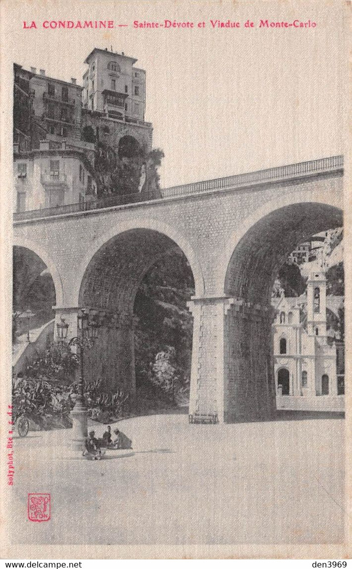 La Condamine - Sainte-Dévote Et Viaduc De MONTE-CARLO - Belle Carte En Soie - La Condamine