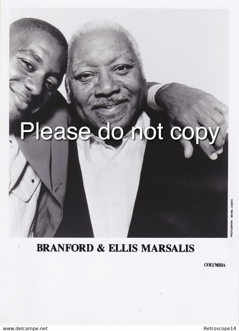 PRESS PHOTOGRAPHS, JAZZ, BRANFORD & ELLIS MARSALIS, 1990s. Columbia Records, New Orleans - Photos