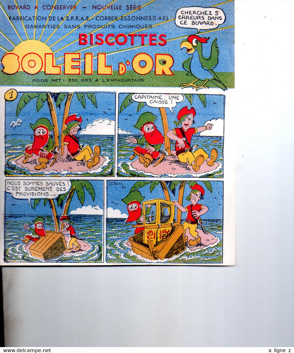 Ref Ex : Buvard : Biscottes Le Soleil D'or Corbeil Essonnes Par J L PESCH BD - Other & Unclassified