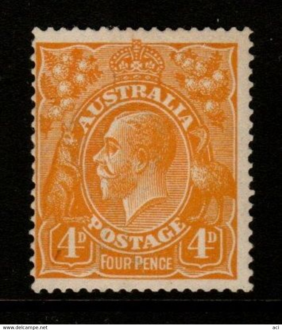Australia SG 32a  1916  King George V Heads, 4d Orange-yellow ,Mint Never Hinged - Nuovi