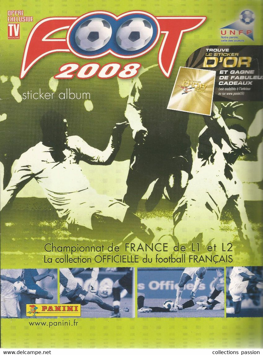 Album PANINI, Football, FOOT 2008 , 96 Pages, Sans Vignette, Championnat De France De L1 Et L2,  Frais Fr 4.45 E - French Edition