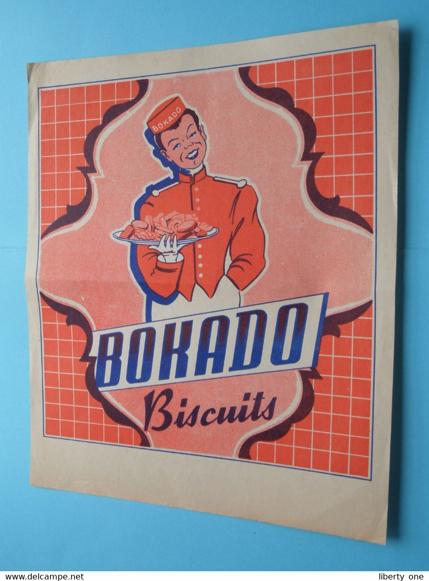 BOKADO Biscuits > Anno 19?? > Formaat 26 X 21,5 Cm. ( Zie / Voir Scan ) Document Plier / Gevouwen / Bend ! - Publicidad