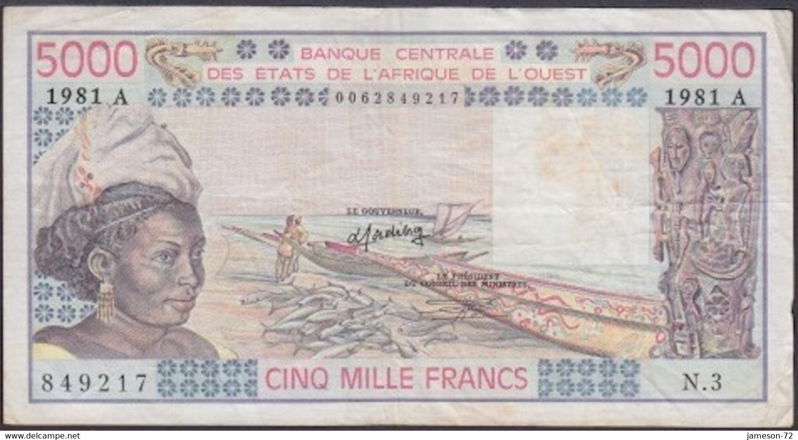 IVORY COAST - 5000 Francs 1981 P# 108Ah West African States - Edelweiss Coins - Costa De Marfil