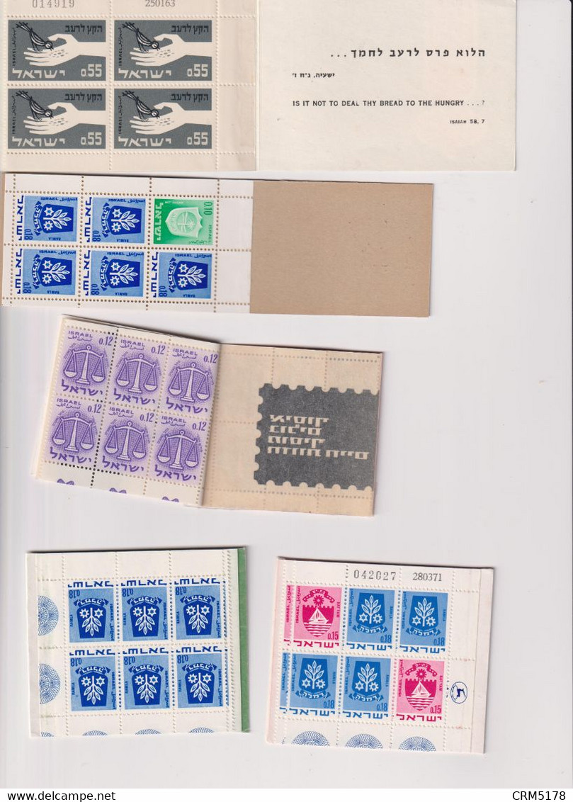 ISRAEL- 5CARNETS = TP N° 231X4 Coin Daté-TP Zodiaque N° 190x6-N°192X12-CARNETS C382 & C382A  ++ 1960 - Libretti