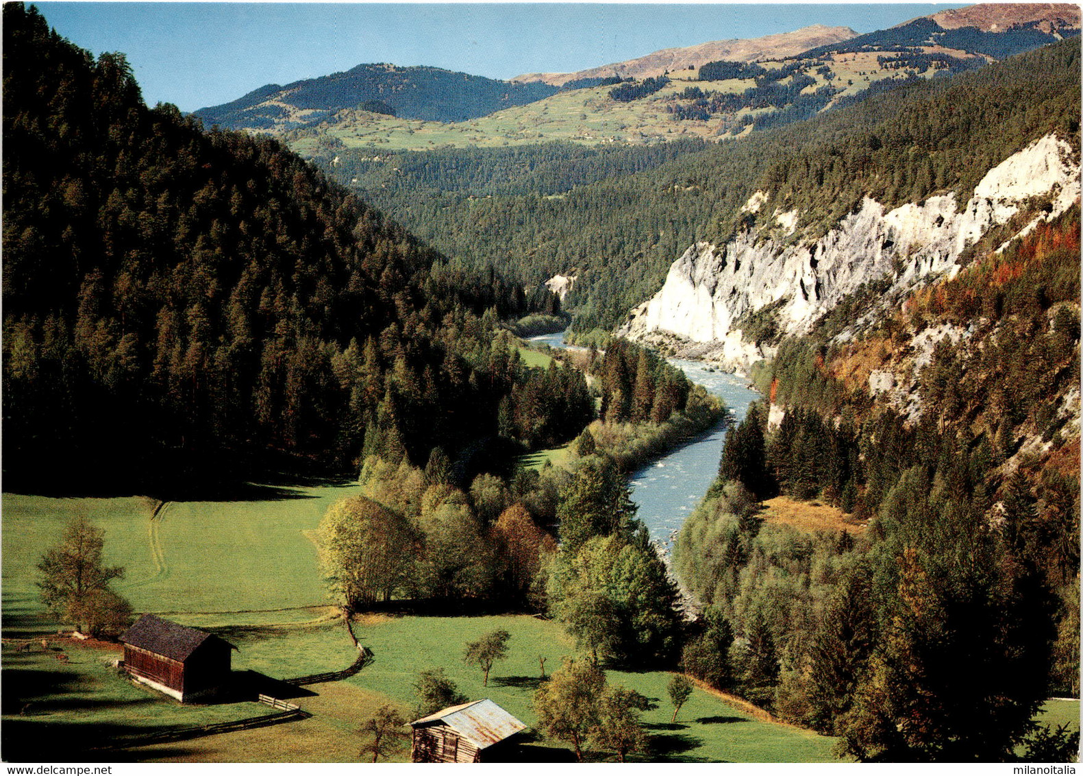 Wanderkarte Hinterrhein- Bahnhof Valendas/Sagogn - Bahnhof Versam/Safien - Hinterrhein